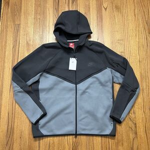 Nike Tech Fleece Windrunner Hoodie Mens XL Gray Black Full Zip Swoosh HV0949-061
